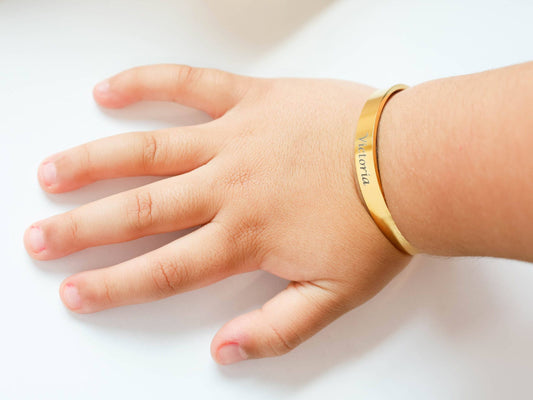 Personalized Child Cuff Bracelet, Kids Name Bracelet, Id Bracelet, Adjustable Kids Bracelet, Personalized Baptism Gift, Baby Christening