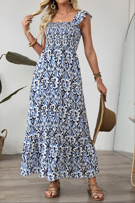 Blue Boho Smocked Dress LT