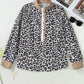 Leopard Split Neck Plus Blouse RTS
