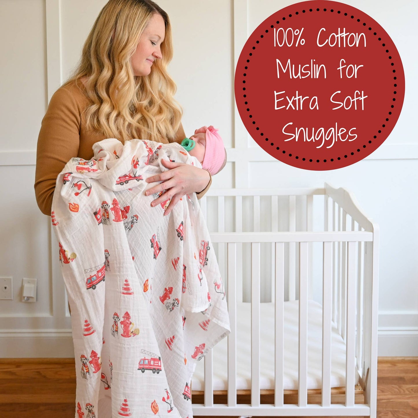 Fireman Baby Swaddle Blanket