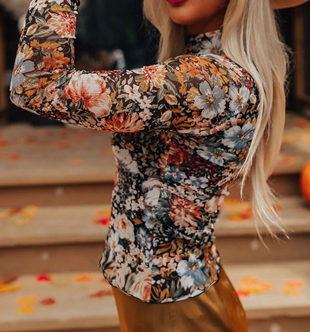 Floral Mesh Top July.