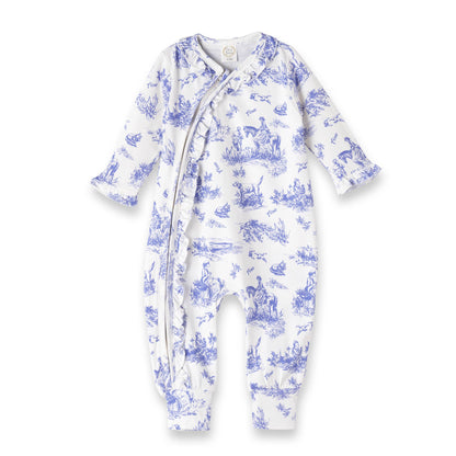 Toile de Jouy Zippered Romper (Bamboo)