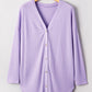 Purple Plus Size Waffle Knit Cardigan LT