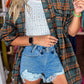 Plaid Distressed Top *TWO COLORS* RTS