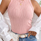 Pink Wavy Textured Slim Tank Top RTS