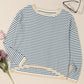 Grey Contrast Striped Sweater LT