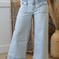 Sky Blue Stripe Cuffed Jeans RTS