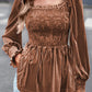 Chestnut Ribbed Velvet Babydoll Top RTS