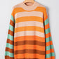 Orange Stripe Color Block Sweater LT